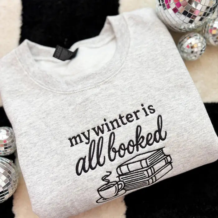 Winter All Booked Embroidered Crewneck
